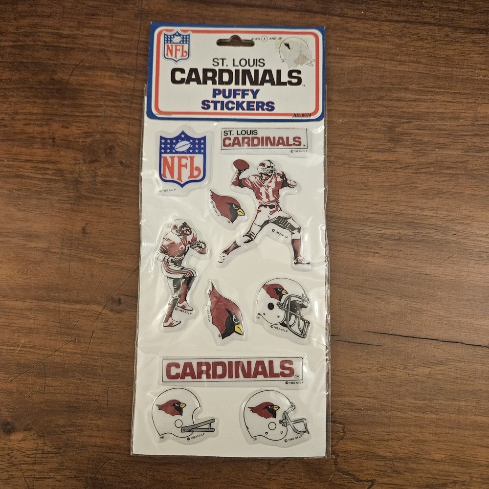 Vintage St Louis Cardinals Puffy Stickers Pack 1983 Imperial Toy‎ Corporation